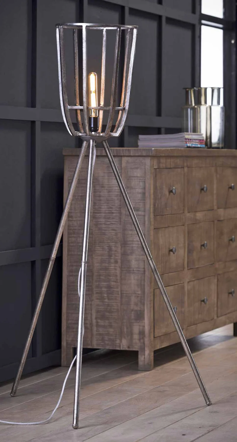 Stehleuchte ARJEN, Tripod Stehlampe im Vintage Style