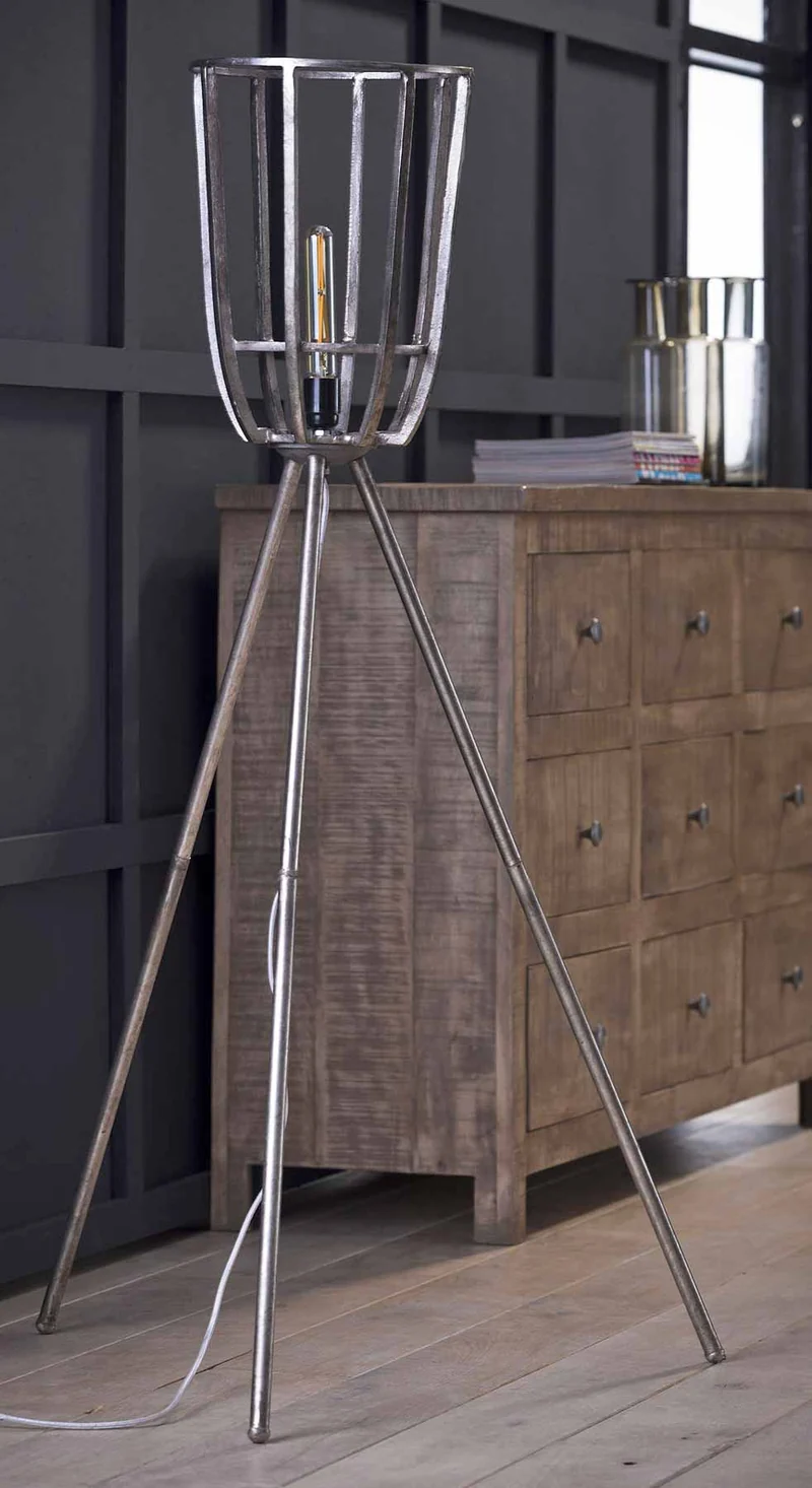 Stehleuchte ARJEN, Tripod Stehlampe im Vintage Style