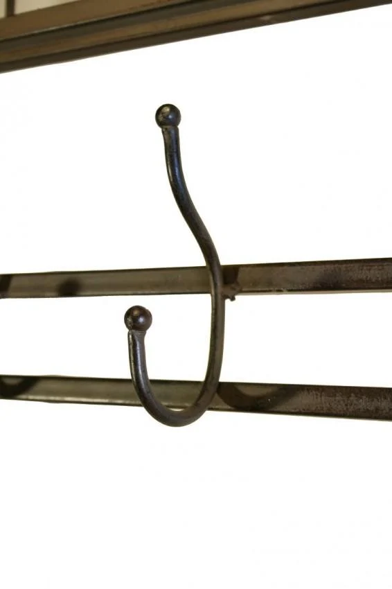Garderobe Wandgarderobe CILENTO 3 Ablagen und Haken Eisen dunkel antik