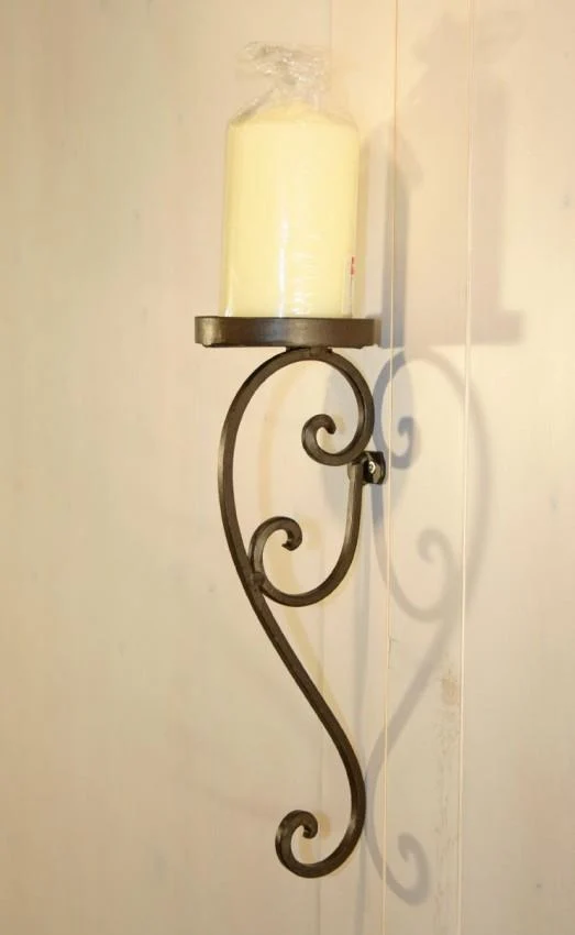 Wandkerzenhalter MASCALI Kerzenhalter zur Wandmontage Eisen antikbraun