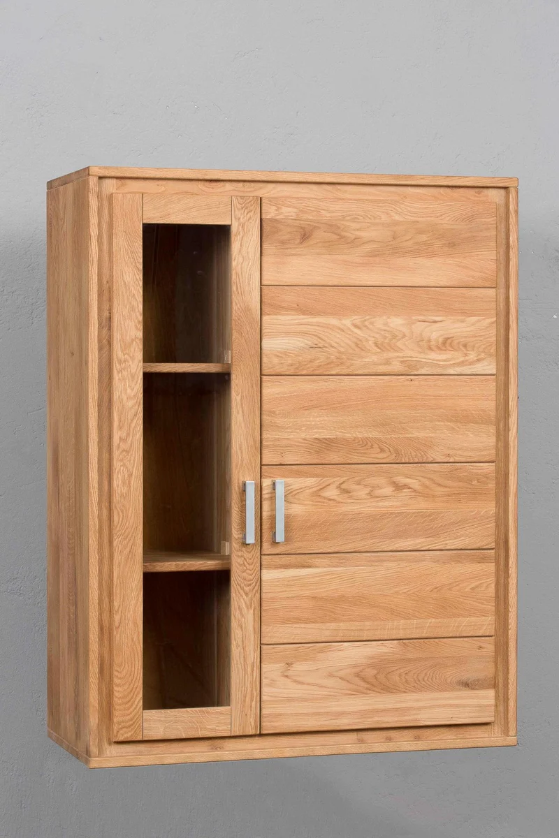 Wohnzimmerschrank Wildeiche massiv geölt, 4-teilig, Basel Set IV
