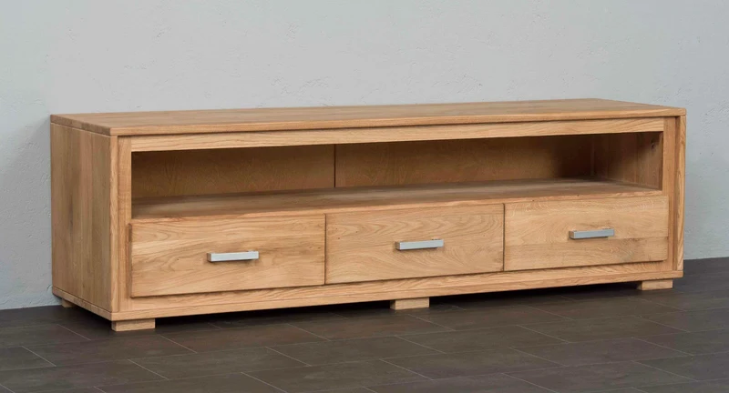 Wohnzimmerschrank Wildeiche massiv geölt, 3-teilig, Basel Set V