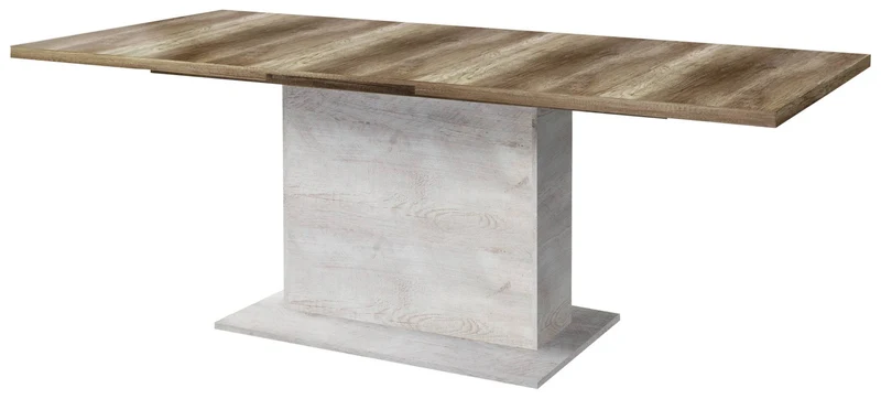 Esstisch Ausziehtisch DURO 160 - 200 cm Optik Pinie weiß / Eiche antik