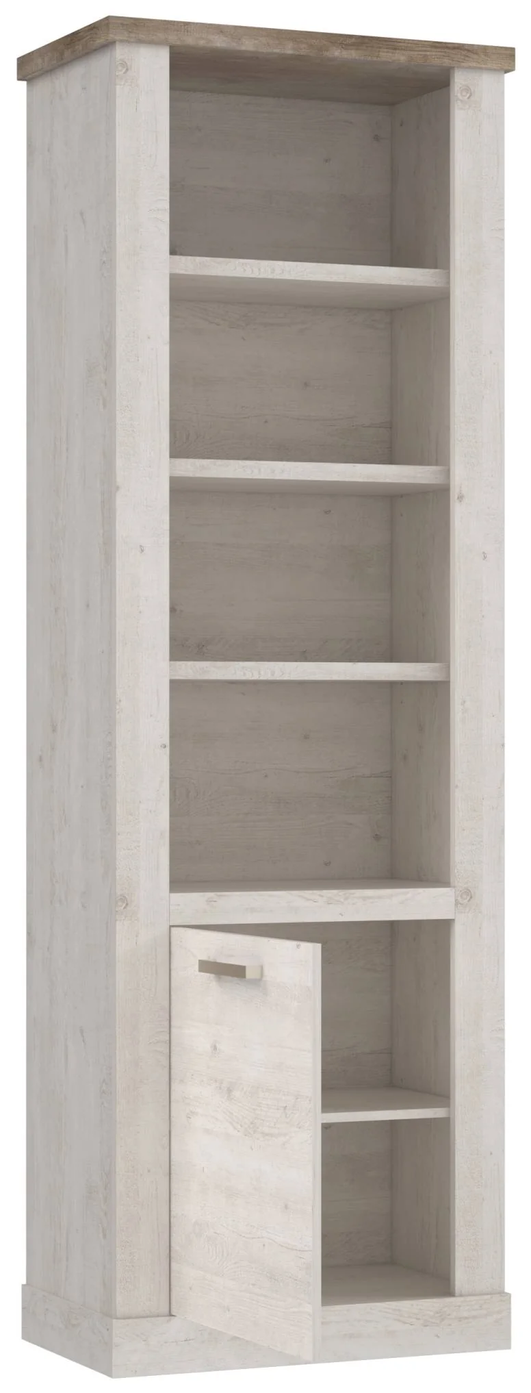 Regal DURO Bücherregal 1 Tür, 3 offene Fächer, Pinie weiß antik