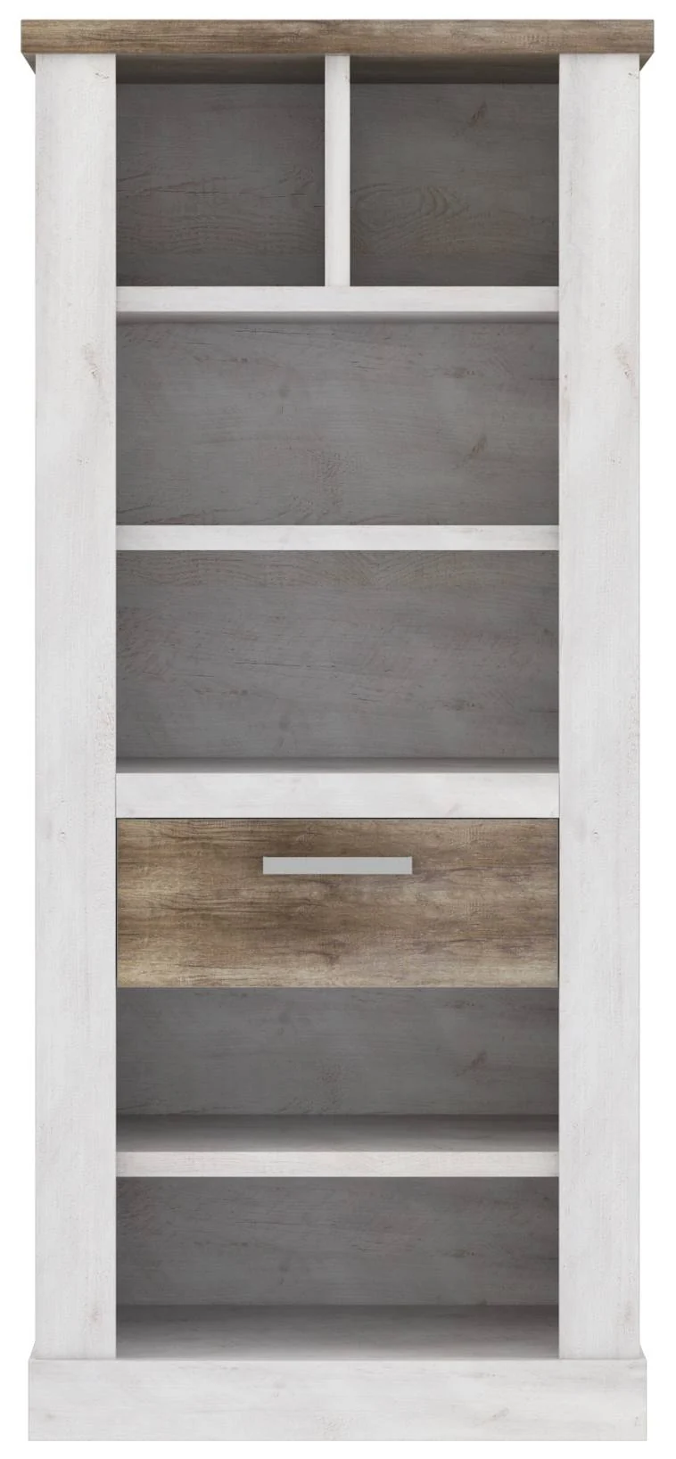 Regal DURO Bücherregal 1 Schublade - Optik: Pinie weiß antik