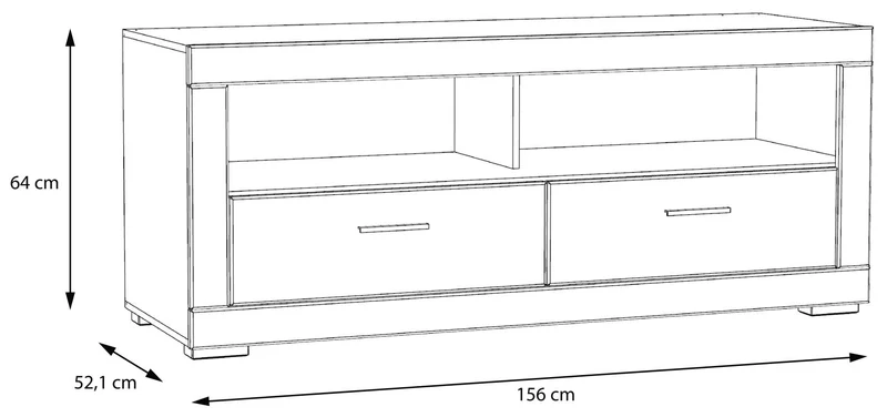 TV-Board SNOW Lowboard 156 cm, 2 Schubladen