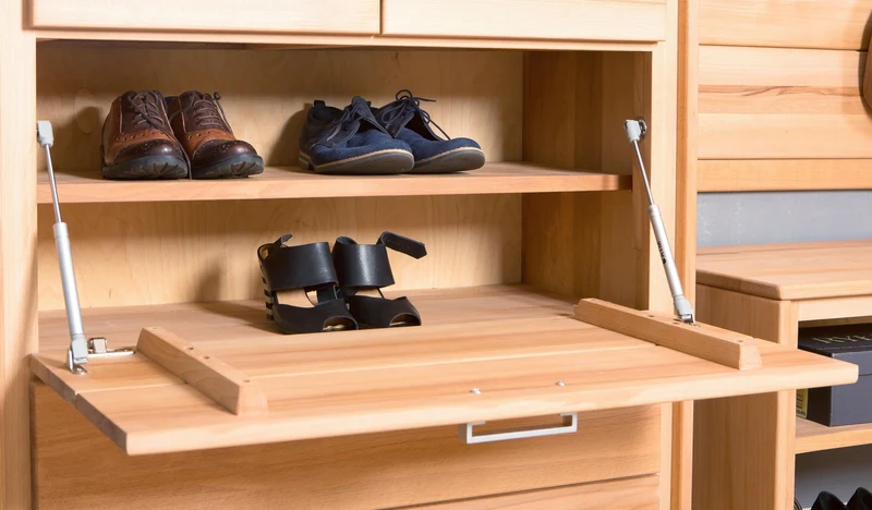 Schuhschrank Schuhkipper 91 cm Kernbuche massiv geölt, Genf