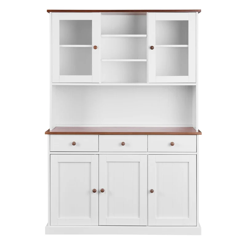 Buffet Vitrine Westerland 5-türig im Landhausstil - Massivholz