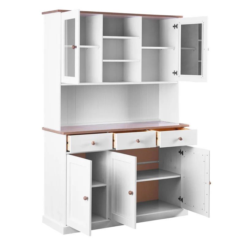 Buffet Vitrine Westerland 5-türig im Landhausstil - Massivholz