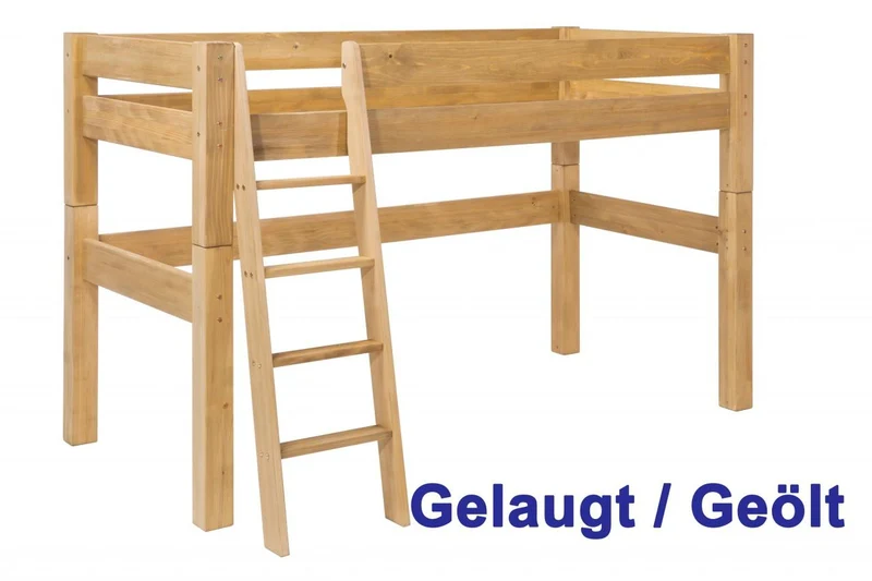 Hochbett MOBY Midisleeper mit Leiter, Kinderbett Kiefer von Dolphin