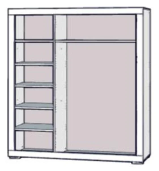 Kleiderschrank SNOW Schrank, 3 Türen, Facheinteilung, Weiß matt