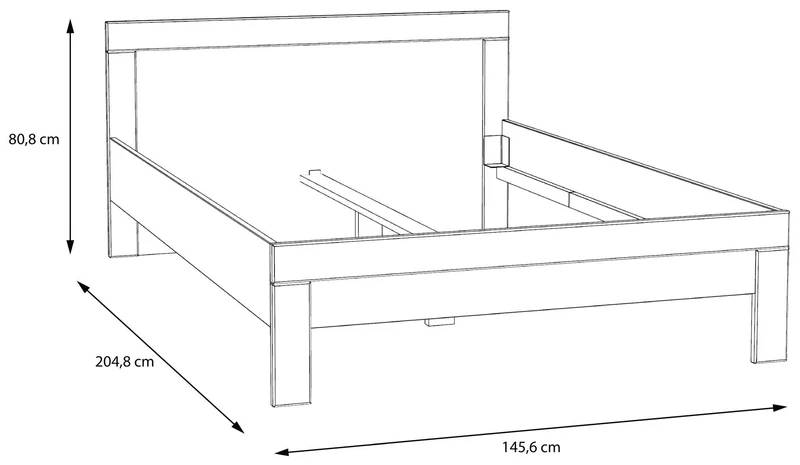 Jugendbett SNOW Bett 140 x 200 cm, Einzelbett in Weiß matt, von Forte