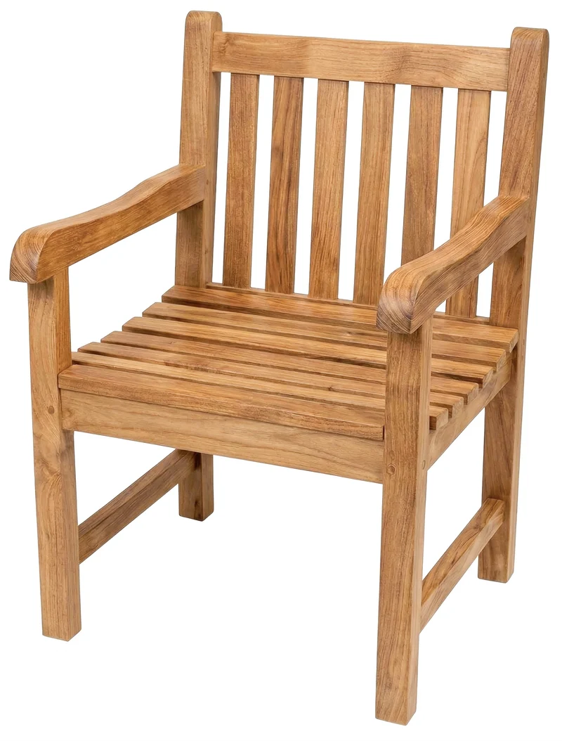 Stabiler Gartensessel Picadelly in Premium Teak mit Armlehnen