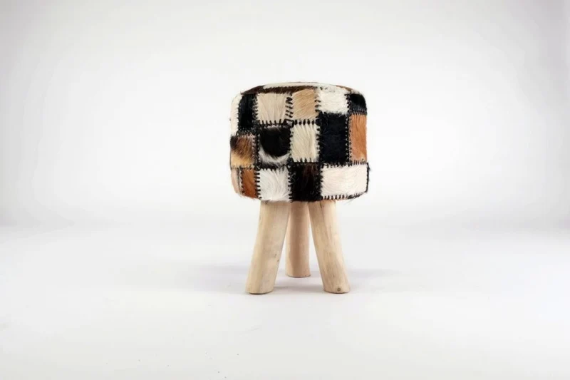 Romanteaka 7995-10 Sitzhocker mit Ziegenfell rund D 30 cm