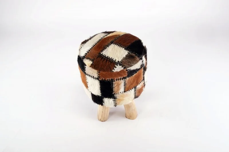 Romanteaka 7995-10 Sitzhocker mit Ziegenfell rund D 30 cm