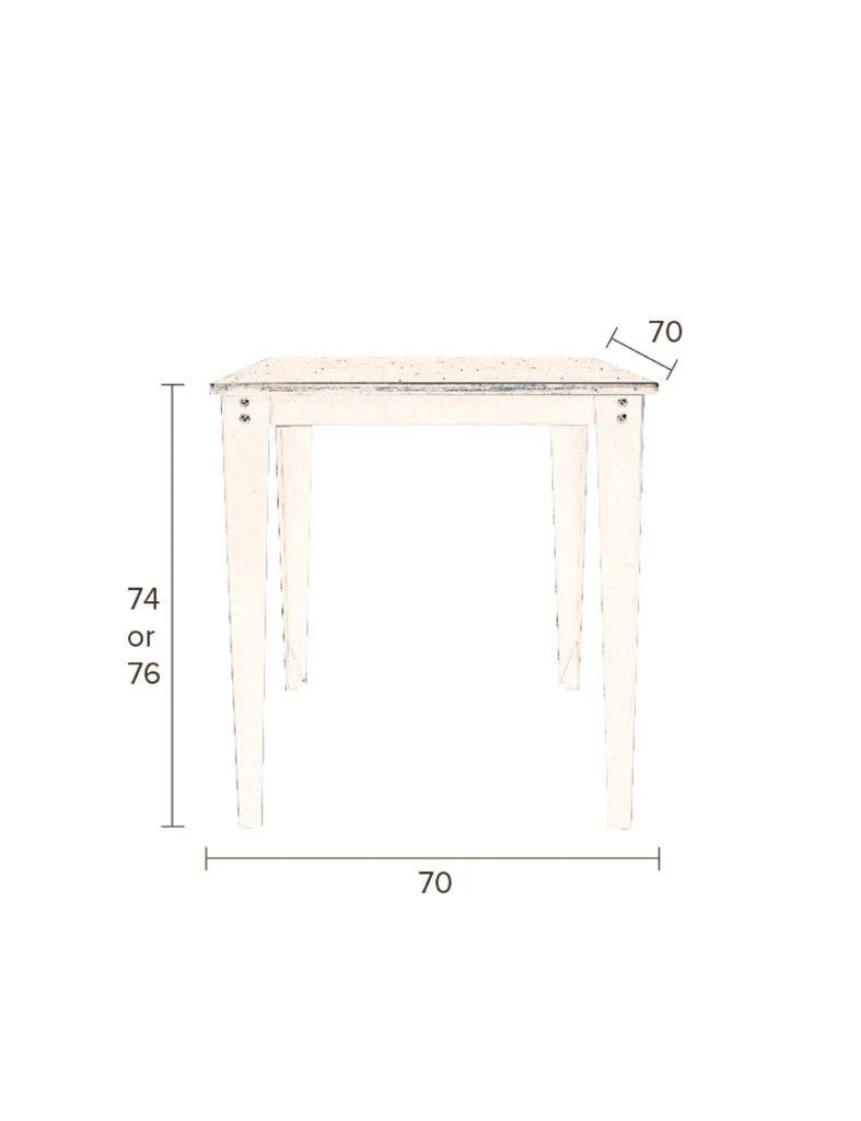 Tisch Esstisch SCUOLA 70 x 70 cm von DutchBone